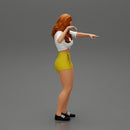 Travel woman in short pointing her next destination using world map - Only-Games