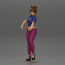 Young woman with short hair standing playing on an acoustic guitar on stage - Only-Games