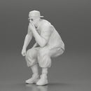 Fat Gangster in cap and sunglasses sitting and thinking - Only-Games