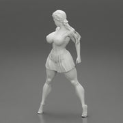 Sexy Woman with Beautiful Body Wearing Mini Skirt and Bra - Only-Games
