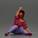 Biker Girl in a helmet who fell off a motorbike, being helped by a man - Only-Games