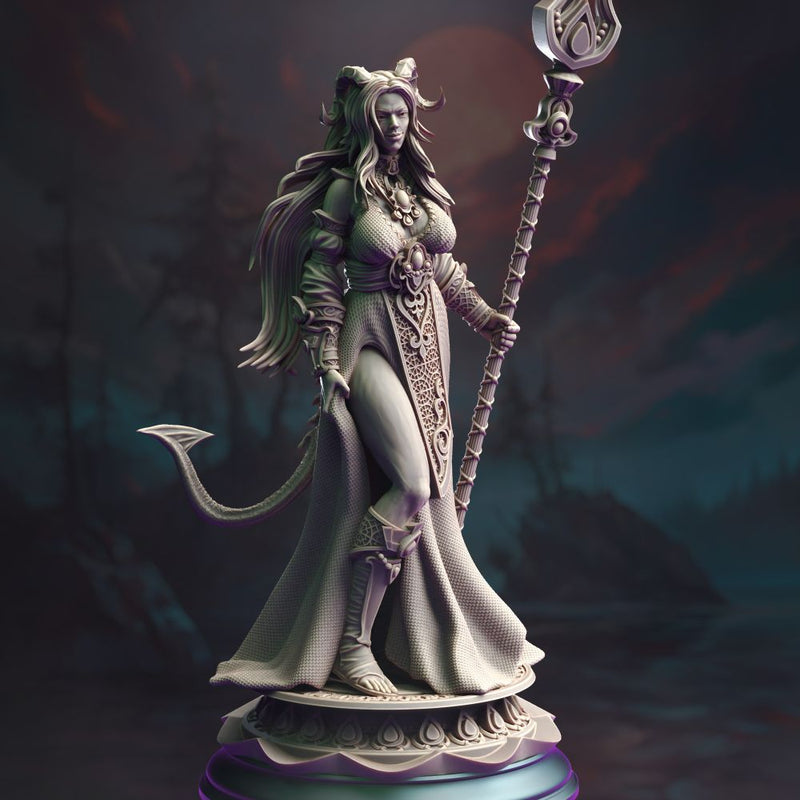 Tiefling Moon Cleric - Tharia Moonshadow - Only-Games