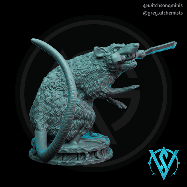 The Dire Rats Set - Two Poses - Fantasy Resin Miniatures in 32mm - DnD Monsters - Only-Games