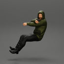 gangster in hoodie driving a car and holding gun - Only-Games