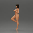 Naked Confident Woman Strikes Dynamic Pose - Only-Games