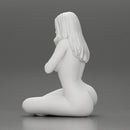 Sexy Naked Woman sitting and Covering Breasts With Hand - Only-Games