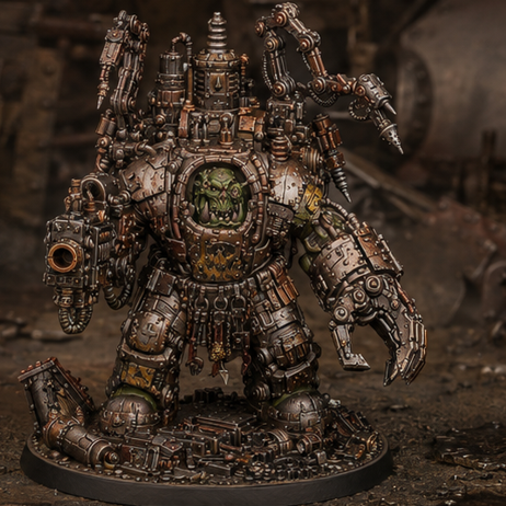 Boss Skrapper Mekkanic Supa Skrapp Armor - Sci-Fi Orc Warlord Miniature | Scrap-Tech| Original Wargaming 40mm base