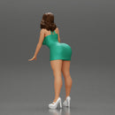 Sexy girl in Mini Dress Leaning on the Car - Only-Games