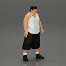 Big strong gangster homie in cap turned backwards and tank shirt standing - Only-Games