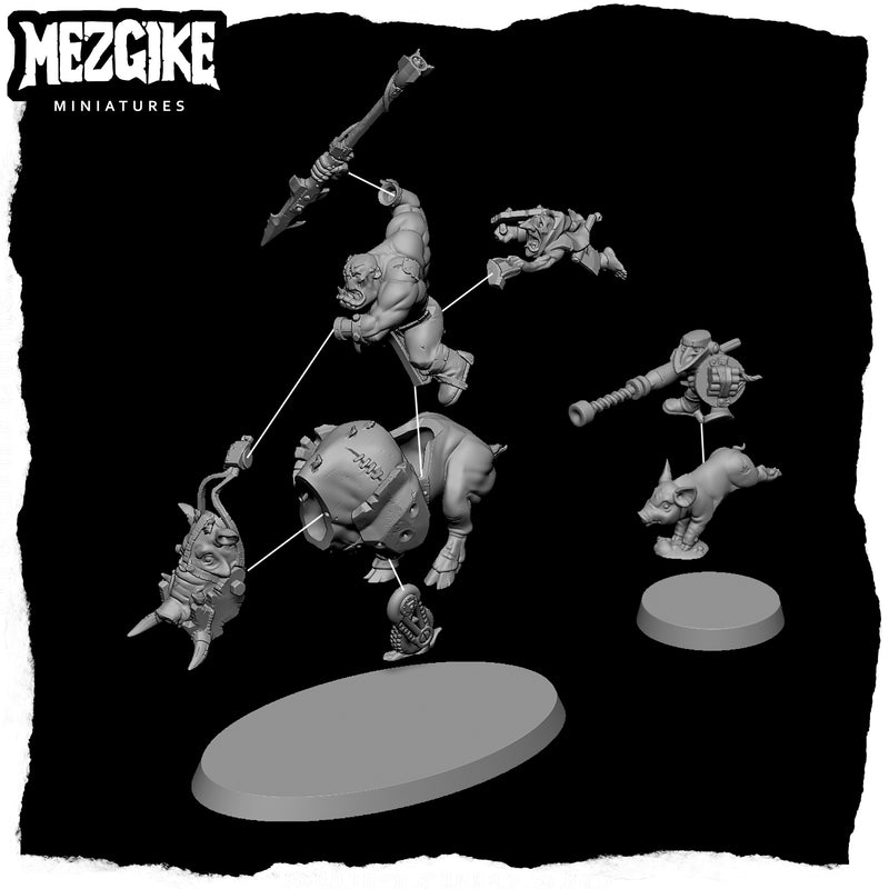 Pig boy riderz mob 'A' (4 physical miniatures)