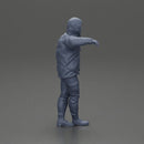 man leaning against the car, wearing an open jacket with hood - Only-Games