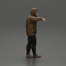 man leaning against the car, wearing an open jacket with hood - Only-Games