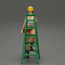 Young girl in helmet mechanic climbing the ladder - Only-Games