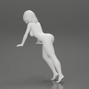 Naked girl leans against the car with her hands - Only-Games