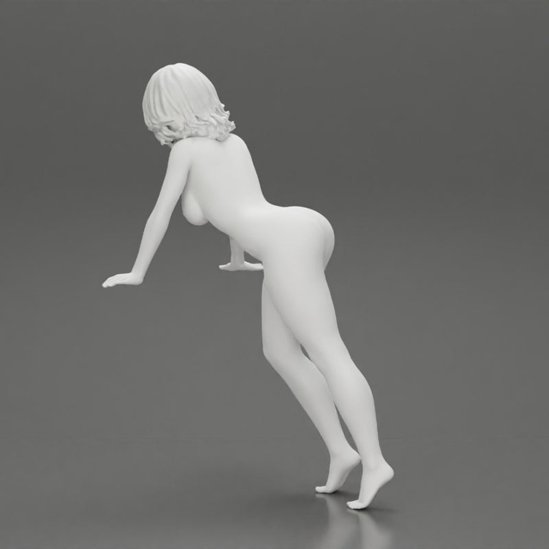Naked girl leans against the car with her hands - Only-Games