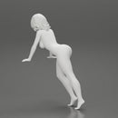 Naked girl leans against the car with her hands - Only-Games