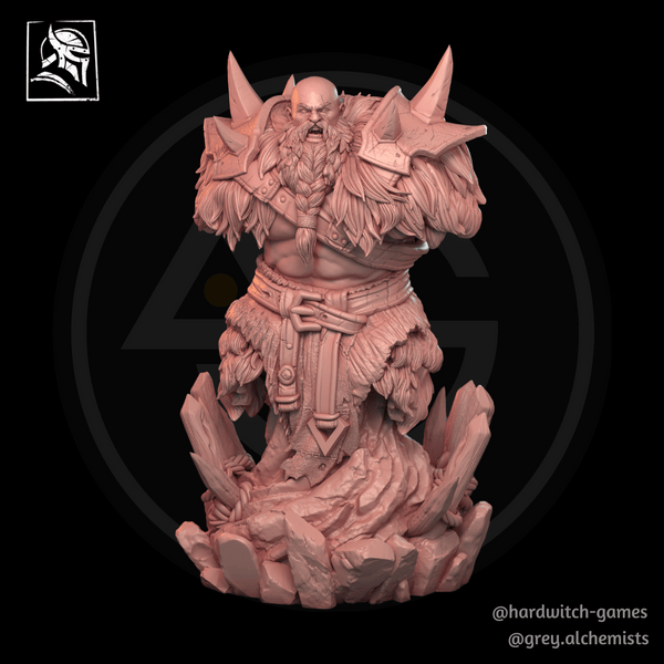 Ing Thurd the Human Barbarian Bust - Fantasy Resin Miniature in 75mm - DnD