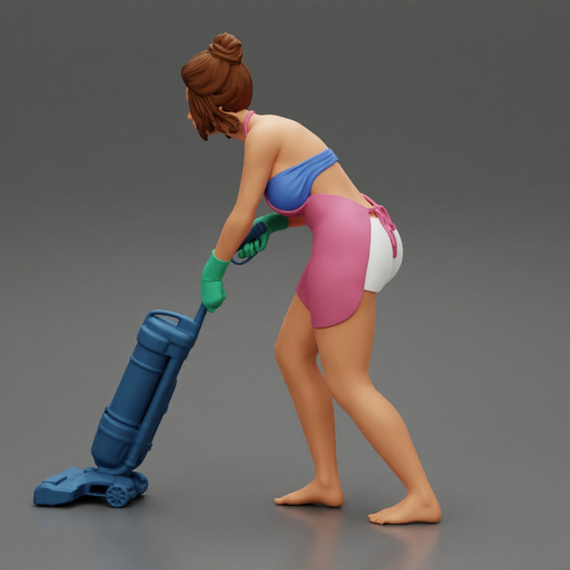 housewife makes home cleaning with a vacuum cleaner - Only-Games