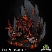 Hell Scenery [PRE-SUPPORTED] Devil Fire Lava Ground Diorama - Only-Games