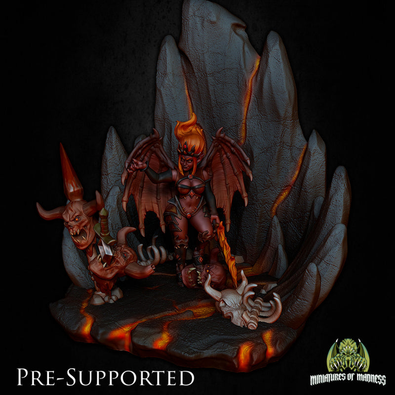 Hell Scenery [PRE-SUPPORTED] Devil Fire Lava Ground Diorama - Only-Games