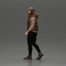 Bearded Man in Winter Outfit Walking with Casual Confidence - Only-Games
