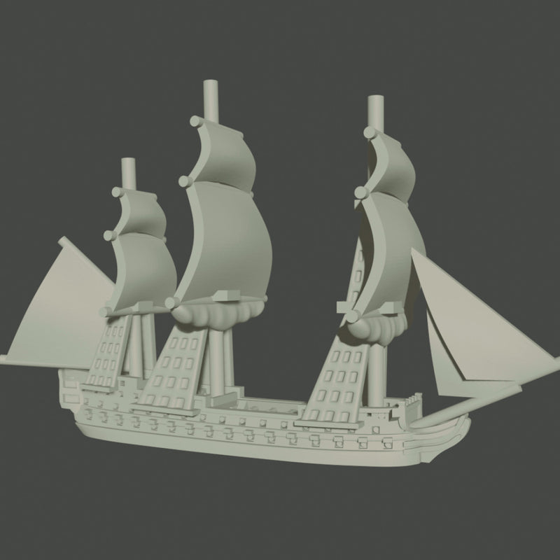 1/2400 Napoleonic Fleet Set (7 models) + Blender Customiser Files