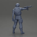 Military precision A man with tactical mastery, wearing a mask and holding a gun with one hand aimed at the enemy - Only-Games