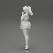 Beautiful woman standing and posing and in fashion summer dress - Only-Games