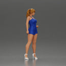 Elegant woman in dress posing confidently with playful charm - Only-Games