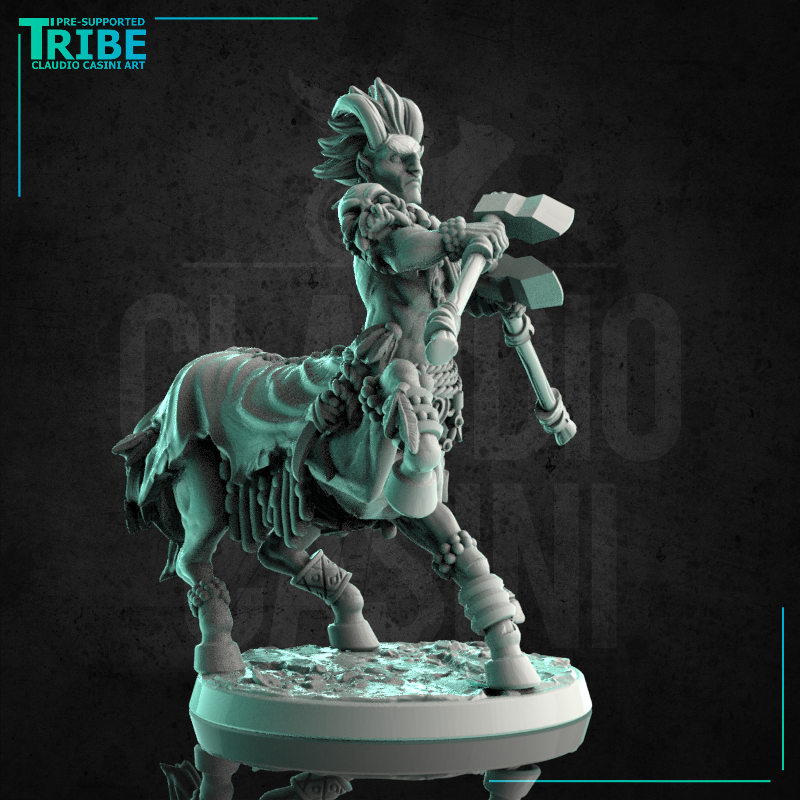 (0221) Male centaur hunter ranger assassin with two axes - Only-Games