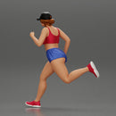 young woman running in shorts and cap - Only-Games