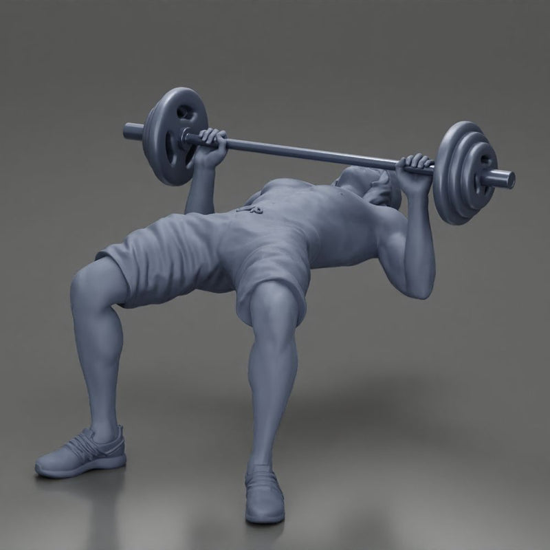 Muscular Man Demonstrates Perfect Bench Press Form in hat and shorts