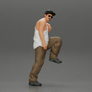 gangster wearing a cap and tank top leans casually against the car - Only-Games