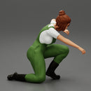 Young Woman Working In Service Station sitting and fixing a car - Only-Games