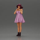Shy Woman in Purple Dress Strikes a Sweet Pose - Only-Games