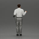 business man standing Holding a Suit - Only-Games