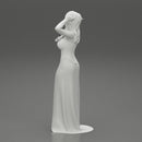 sexy girl in long dress with long hair standing - Only-Games