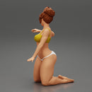 Sexy woman In Bikini Sitting On Her knees - Only-Games