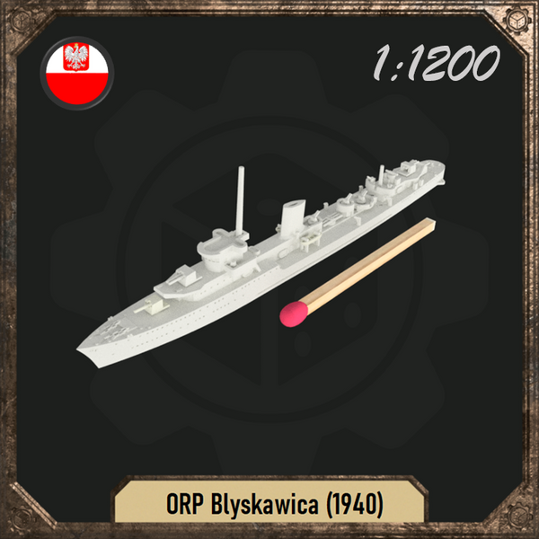 1/1200 ORP Blyskawica (in 1940)