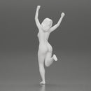 Naked happy girl Standing on One Leg - Only-Games