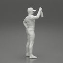 motorbiker celebrates and hold a champagne bottle - Only-Games