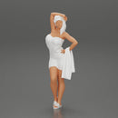 Sexy woman after shower wearing bathrobe holding bath towel - Only-Games