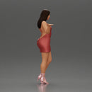 Elegant Woman in mini Dress with Gesturing Hand - Only-Games