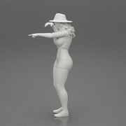 Travel woman in hat and short pointing her next destination using world map - Only-Games