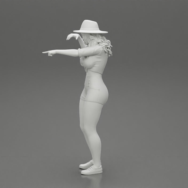 Travel woman in hat and short pointing her next destination using world map - Only-Games