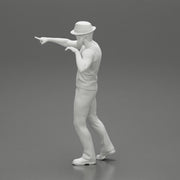 Travel man wearing a hat and a beard pointing the right way - Only-Games
