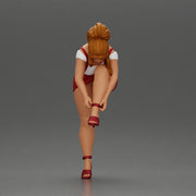 Sexy Girl Adjusting Her Stylish Red Heels - Only-Games