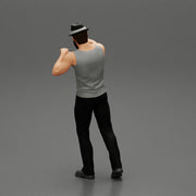 Travel man wearing a hat and a beard pointing the right way - Only-Games