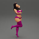 Beautiful Girl Stylish Bikini Portrait Posing Sandy Beach - Only-Games