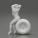 sexy girl in jacket and pants sitting  and hands in hair - Only-Games